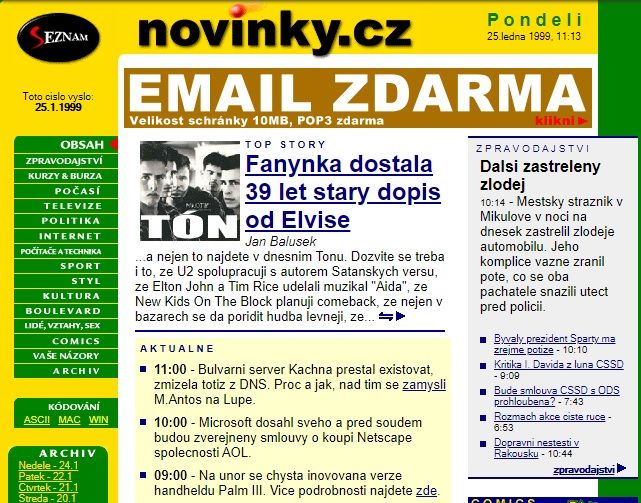 Novinky.cz před 22 lety
