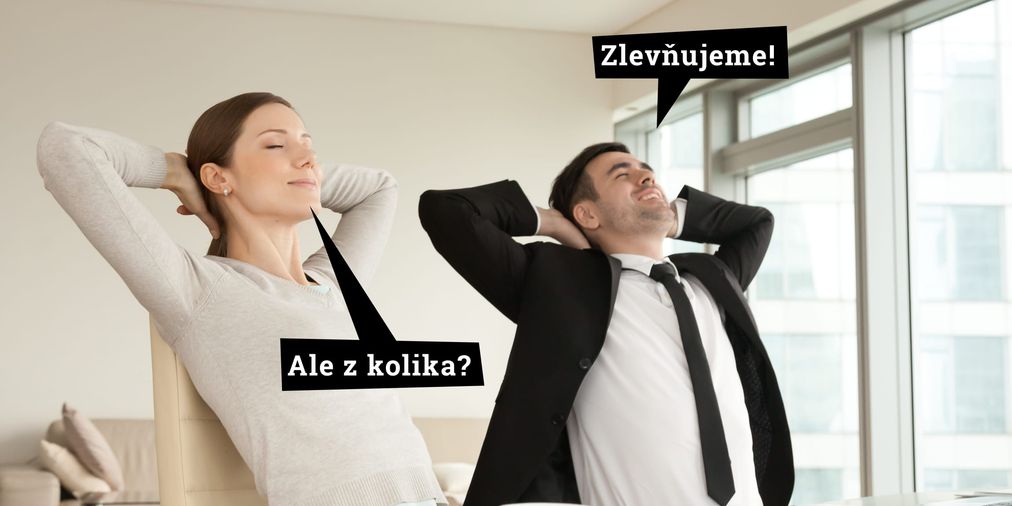 Zlevnění elektřiny od ČEZ. Manageři v kanceláři 